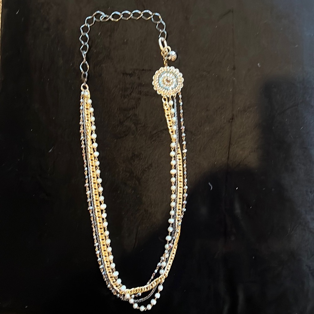 Hanging beaded crystals and pearls